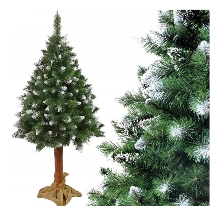 CHOINKA SZTUCZNA NA ŻYWYM PNIU DIAMENTOWA GĘSTA ŁADNA ŚWIĄTECZNA 160 CM